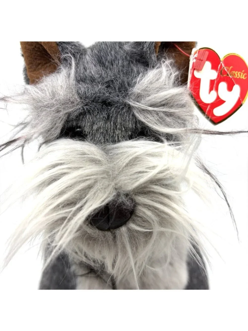 TY Max The Schnauzer Plush Dog 11” Gray White Retired 2000 w/ Original Tags